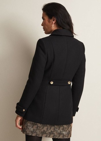 Phase Eight Aurelie Wool Smart Coats Black Canada | IEZJRK-321